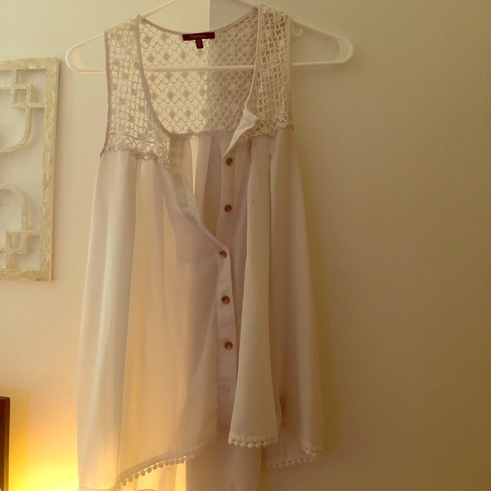 sheer white tank garment